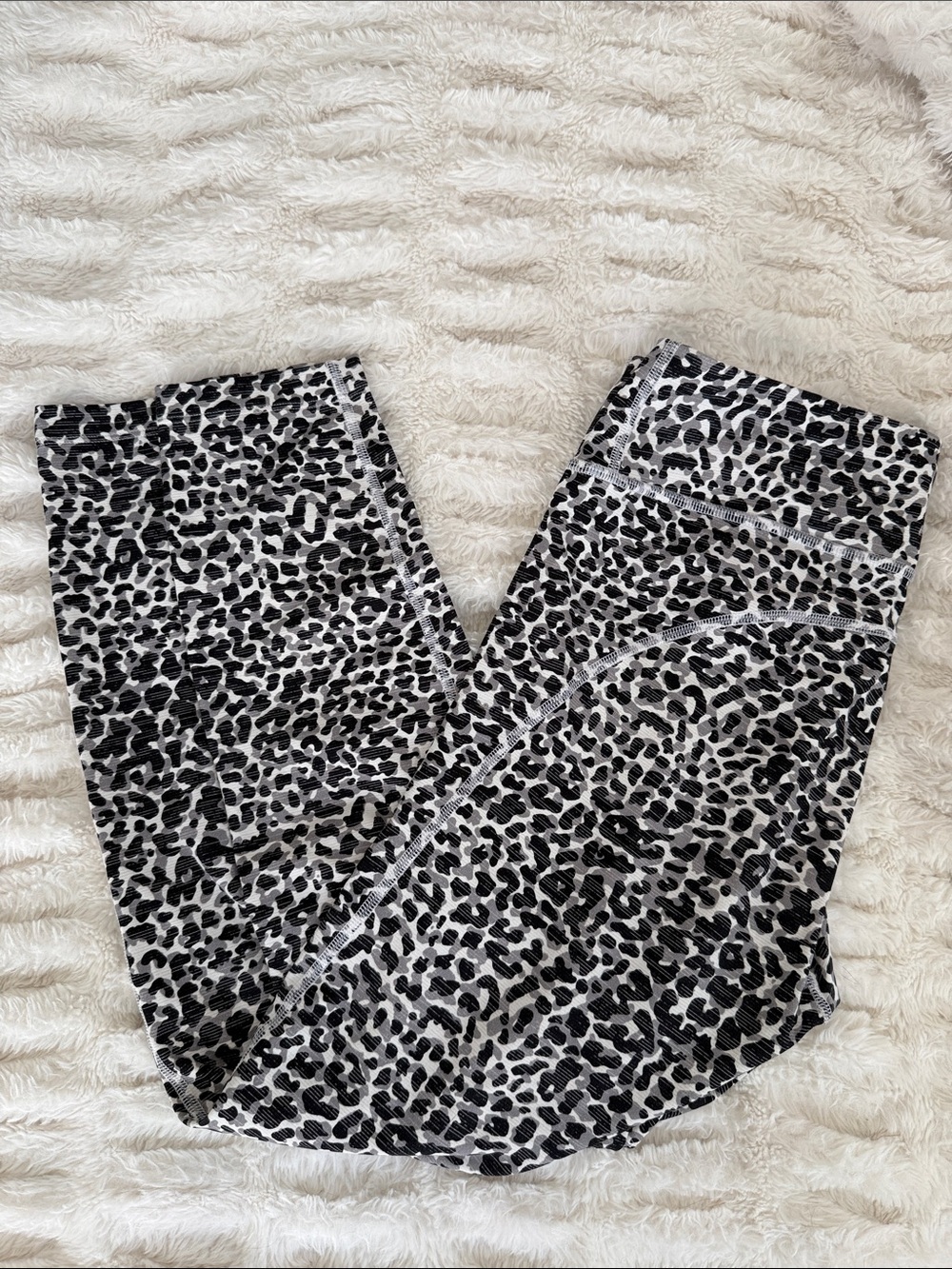 Outdoor Voices Black & White Leopard Print Leggings